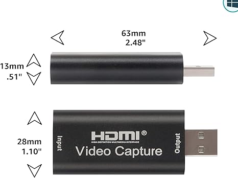 Audio Video Capture Cards 1080P Video Card USB 2.0 HDMI Capture Device - Record Card Support High Definition Acquisition/Game Live Streaming/Screen Sharing/Video Recording/Live Con - Image 4