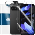 3 Pack Glass Screen Protector for Google Pixel 9, Ultrasonic Fingerprint Unlock, HD Clear Case