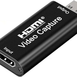 Audio Video Capture Cards 1080P Video Card USB 2.0 HDMI Capture Device - Record Card Support High Definition Acquisition/Game Live Streaming/Screen Sharing/Video Recording/Live Con