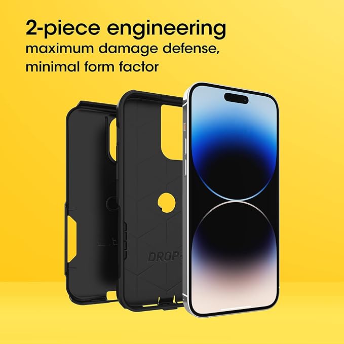 OtterBox iPhone 14 Pro Max Commuter Series Case – Slim, Tough, Pocket-Friendly with Port Protection (Black) - Image 3