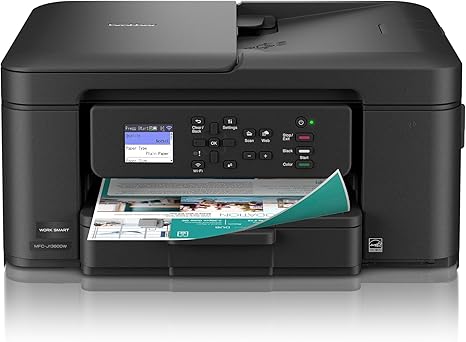 Brother Work Smart 1360 Wireless Colour Inkjet, All-in-One Printer for Home Use, Copy, Scan with Automatic Duplex Printing, 1.8â€ Color Display and Starter Cartridges (MFCJ1360DW us