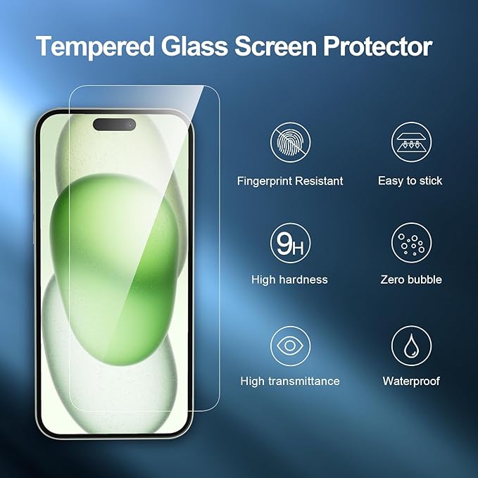NEW'C 3 Pack Privacy Screen Protector for iPhone 16 Plus,15 Plus (6.7 inches), Anti-Spy Tempered Glass Film, Case Friendly Ultra Resistant with easy installation tool included - Image 6