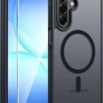 Magnetic for Samsung Galaxy A16/A17 5G/4G Case with Built-in Screen Protector, 360° Shockproof Military Grade Protection, Rugged Bumper Cover for Samsung A16/ A17 5G/ 4G, Black