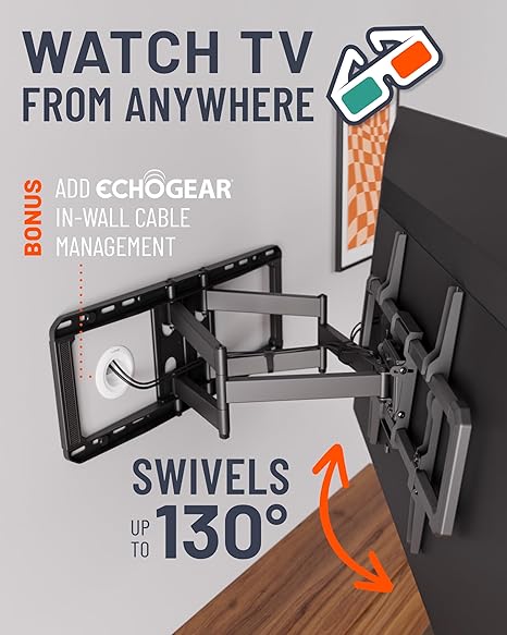 ECHOGEAR MaxMotion Full Motion TV Wall Mount for TVs Up to 90", Swivel, Tilt, Extension - Image 2