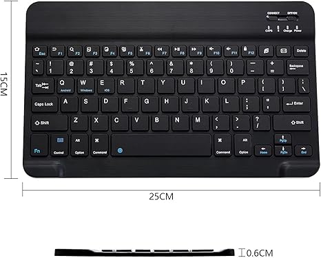 Ultra-Slim Bluetooth Keyboard Portable Mini Wireless Keyboard Rechargeable for Apple iPad iPhone Samsung Tablet Phone Smartphone iPadOS iOS Android (10 inch Black) - Image 5