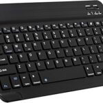 Ultra-Slim Bluetooth Keyboard Portable Mini Wireless Keyboard Rechargeable for Apple iPad iPhone Samsung Tablet Phone Smartphone iPadOS iOS Android (10 inch Black)