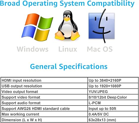 Audio Video Capture Cards 1080P Video Card USB 2.0 HDMI Capture Device - Record Card Support High Definition Acquisition/Game Live Streaming/Screen Sharing/Video Recording/Live Con - Image 3