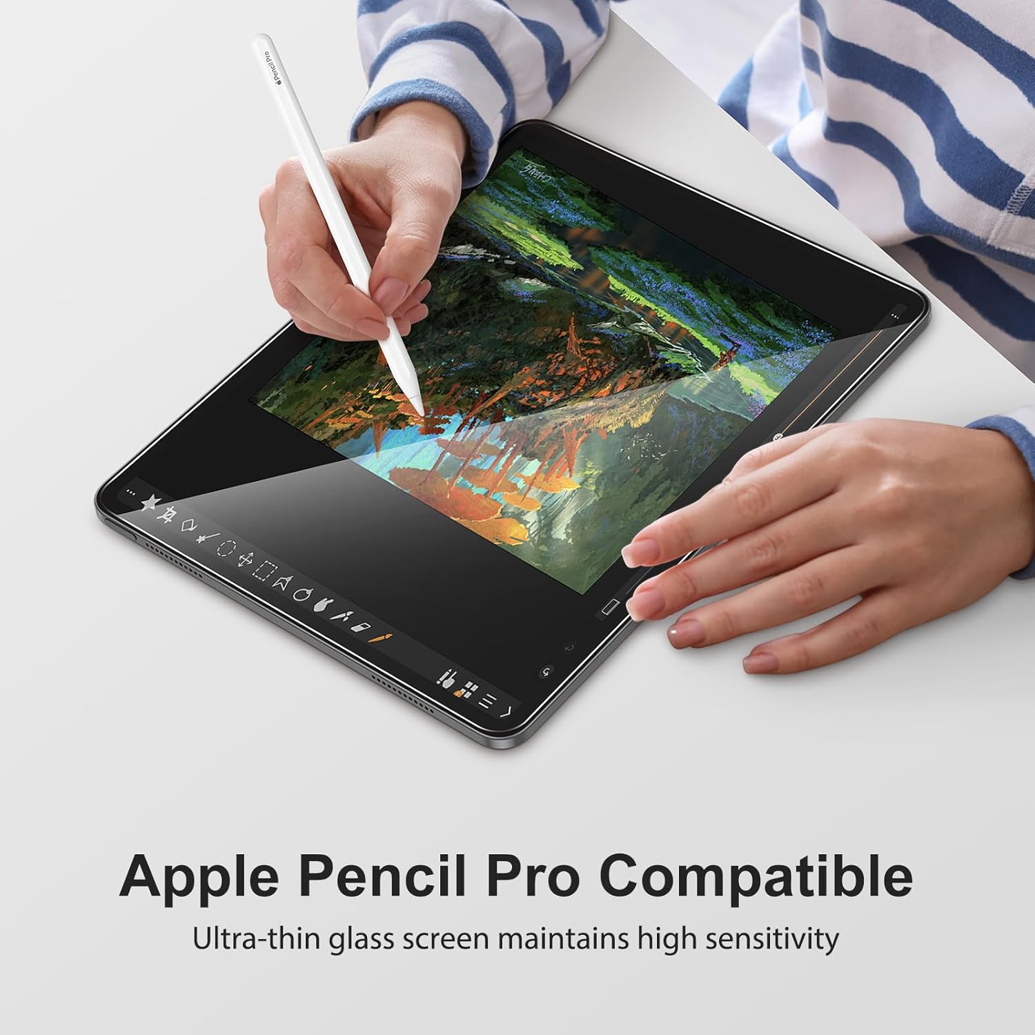 SPARIN 2 Pack Screen Protector for iPad Air 11 Inch M3/M2 (7th /6th Generation, 2025/2024), Tempered Glass Film for iPad Air 7/6 Gen with Alignment Frame, Apple Pencil Pro & Case C - Image 2
