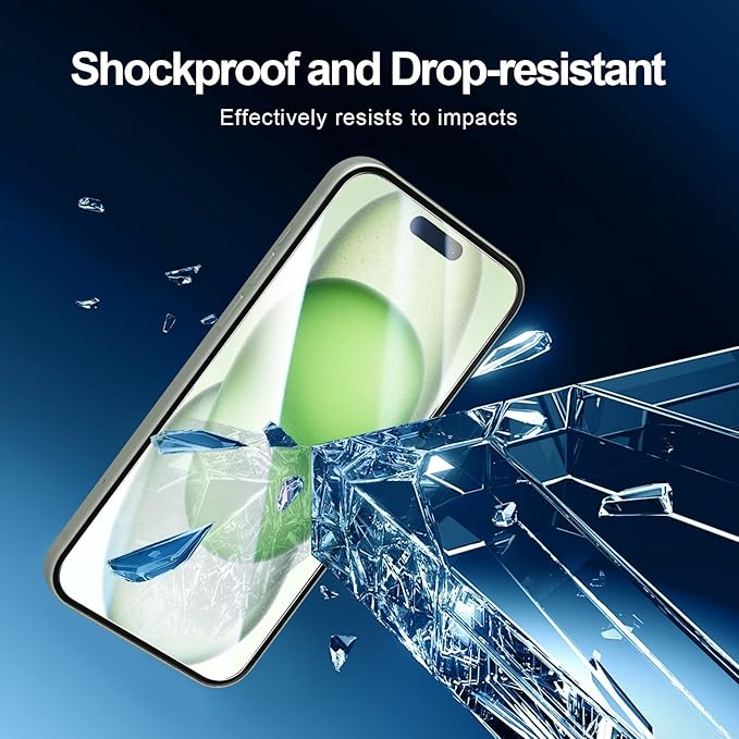 NEW'C 3 Pack Privacy Screen Protector for iPhone 16 Plus,15 Plus (6.7 inches), Anti-Spy Tempered Glass Film, Case Friendly Ultra Resistant with easy installation tool included - Image 3