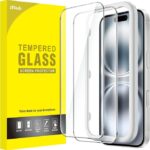 JETech 2-Pack Tempered Glass Screen Protector for iPhone 16 (6.1-Inch) – HD Clear, Case-Friendly with Easy Installation Tool