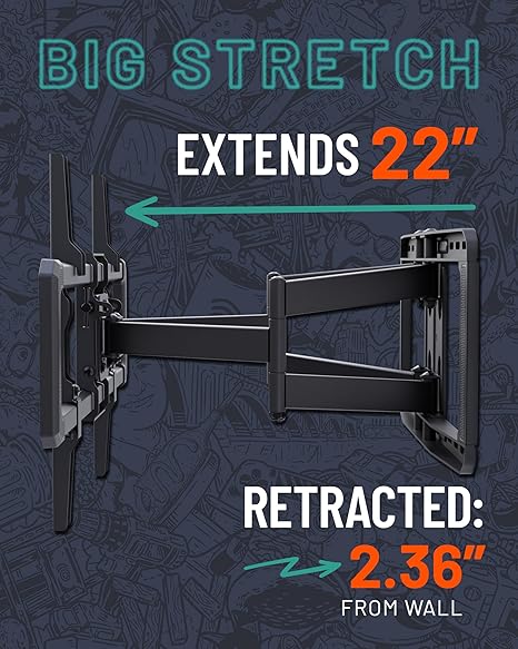 ECHOGEAR MaxMotion Full Motion TV Wall Mount for TVs Up to 90", Swivel, Tilt, Extension - Image 3
