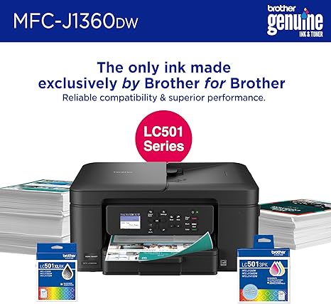 Brother Work Smart 1360 Wireless Colour Inkjet, All-in-One Printer for Home Use, Copy, Scan with Automatic Duplex Printing, 1.8†Color Display and Starter Cartridges (MFCJ1360DW us - Image 5